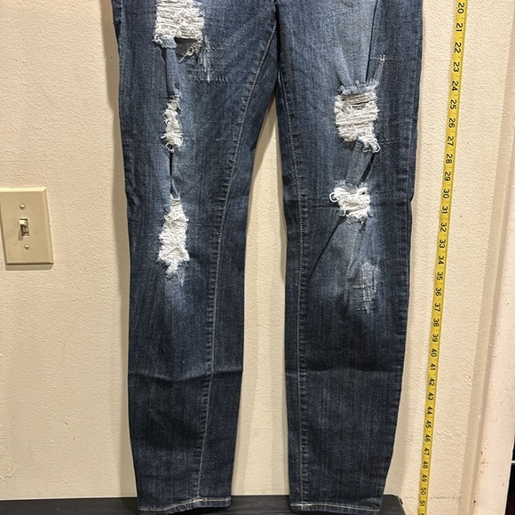 Cello Women's Distressed Blue Boyfriend Jeans - Picture 2 of 5